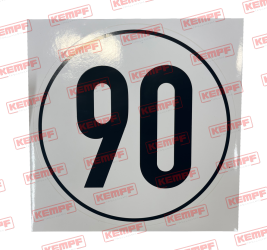 92956 KEMPF Aufkleber Geschwindigkeitsschild 90 km/h